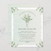 Papier Eucalyptus Mason Jar Monogramme Faire-part de mari (Devant / Derrière)