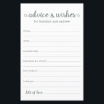 Papier Eucalyptus moderne LGBTQ Mariage Conseils et souha<br><div class="desc">Ces draps simples, eucalyptus vert et blanc, moderne, minimaliste, écriture manuscrite LGBTQ Conseils & Voeux sont parfaits pour avoir à votre douche nuptiale, dîner de répétition ou mariage pour les invités à remplir pour le couple heureux. Les gens vont adorer avoir les invites - ils rendent si facile de laisser...</div>