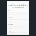 Papier Eucalyptus moderne LGBTQ Mariage Conseils et souha<br><div class="desc">Ces draps simples, eucalyptus vert et blanc, moderne, minimaliste, écriture manuscrite LGBTQ Conseils & Voeux sont parfaits pour avoir à votre douche nuptiale, dîner de répétition ou mariage pour les invités à remplir pour le couple heureux. Les gens vont adorer avoir les invites - ils rendent si facile de laisser...</div>