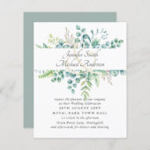 Papier Eucalyptus moderne Mariage Ampersand vert (Devant / Derrière)