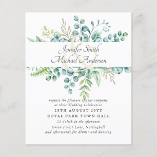 Papier Eucalyptus moderne Mariage Ampersand vert