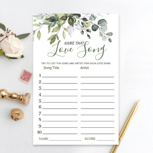 Papier Eucalyptus Nom qui aime le jeu de Fête des mariées