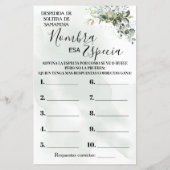 Papier Eucalyptus Nommez cette épice jeu de douche biling (Dos)