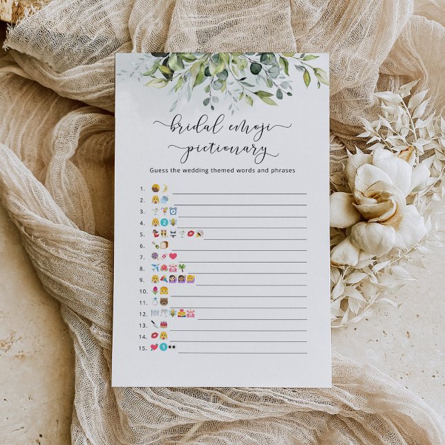 Papier Eucalyptus nuptiale douche émoticônes jeu (Créateur téléchargé)