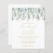 Papier Eucalyptus or faire-part de mariage (Devant / Derrière)