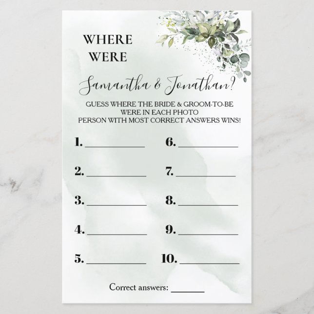 Papier Eucalyptus Où étaient-ils douche jeu bilingue (Devant)