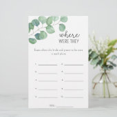 Papier Eucalyptus - Où étaient-ils le jeu de douche nupti (Debout devant)