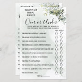 Papier Eucalyptus Over or Under shower jeu bilingue (Devant / Derrière)