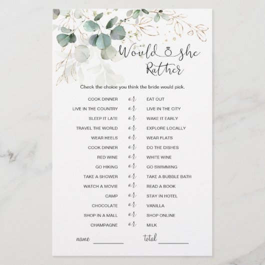 Papier Eucalyptus préférerait-elle le jeu de Fête des mar (Devant)