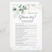 Papier Eucalyptus Qu'A DIT LE GROOM JEU (Devant / Derrière)