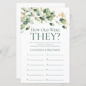 Papier Eucalyptus Quel Âge Avaient-Ils Été Fête des marié (Devant / Derrière)