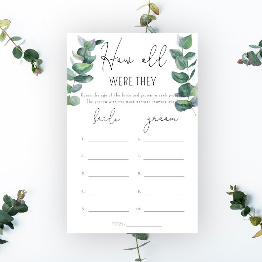 Papier Eucalyptus Quel âge avaient-ils la mariée