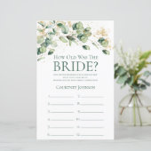 Papier Eucalyptus Quel âge avait la mariée (Debout devant)