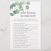 Papier Eucalyptus - Qui connaît la mariée meilleur jeu (Devant)