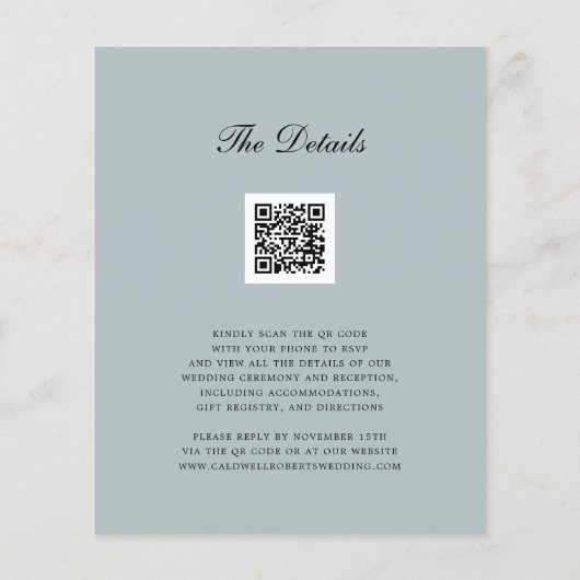 Papier Eucalyptus Red Berries QR Code RSVP Mariage Invita (Dos)