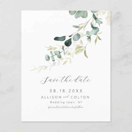 Papier Eucalyptus rustique vert sauge verdure boho budget (Devant)
