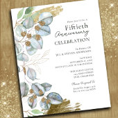 Papier Eucalyptus Sage 50e anniversaire Invitati