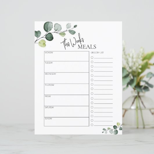 Papier Eucalyptus Script minimal Texte Planificateur de r (Debout devant)