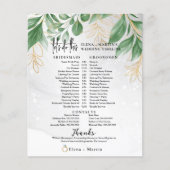 Papier Eucalyptus + Script Texte Mariage Jour Timeline (Devant)