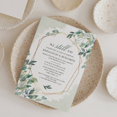 Papier Eucalyptus Verdure Mariage Vow Renouvellement Invi
