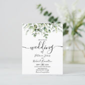 Papier Eucalyptus Vert Budget Mariage Invitations (Debout devant)