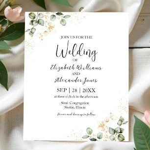 Papier Eucalyptus Vert Mariage Budget Invitation