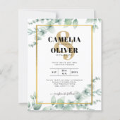 Papier Eucalyptus Vert Mariage QR CODE Budget moderne (Devant)