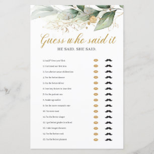 Papier Eucalyptus vert or devine qui a dit le jeu