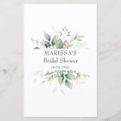 Papier Eucalyptus Voeux & Conseils Fête des mariées Jeu (Dos)