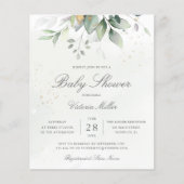 Papier Eucalytus Botanical Gold Baby Shower (Devant)