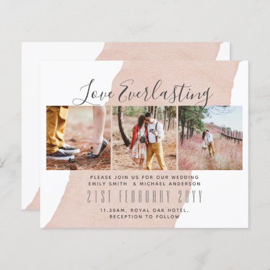 Papier Everduring Love PHOTO COLLAGE Mariage Événement In (Devant / Derrière)