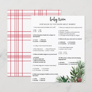 Papier Evergreen Snow Baby Quiz Jeu de Baby Shower