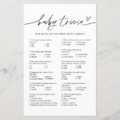 Papier EVERLEIGH Baby Trivia Baby shower Jeu (Devant)