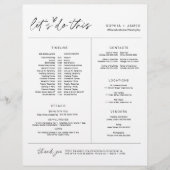 Papier EVERLEIGH Wedding Party Timeline & Info (Devant)