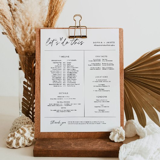 Papier EVERLEIGH Wedding Party Timeline & Info
