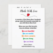 Papier Fabriqué avec une note d'amour (Devant / Derrière)