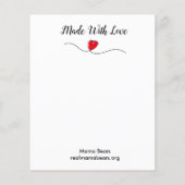 Papier Fabriqué avec une note d'amour (Dos)