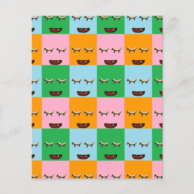 Papier Face de bloc de monstre souriant (Devant)