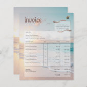 Papier Facture d'entreprise de plage moderne (Devant / Derrière)