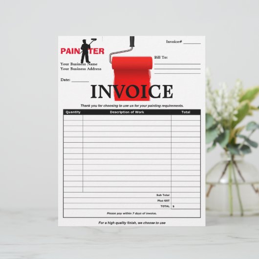 PAPIER FACTURE DU PEINTRE (Debout devant)