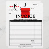 PAPIER FACTURE DU PEINTRE (Devant / Derrière)