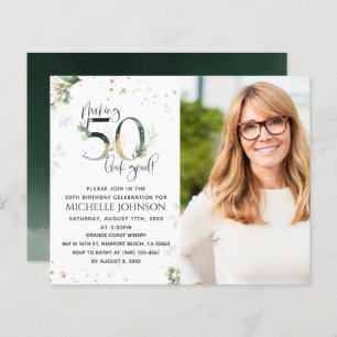 Papier Faire 50 apparence bon or photo Anniversaire Invit
