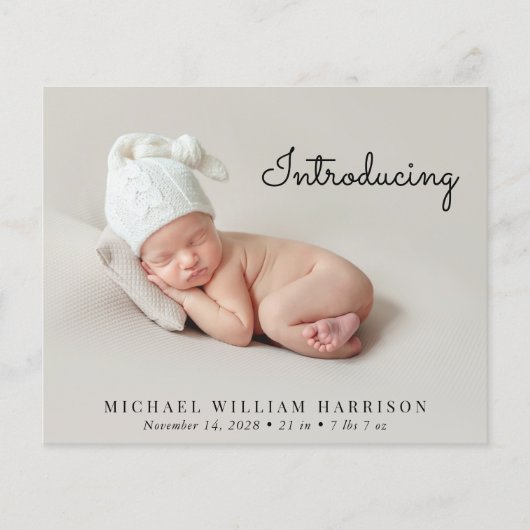 Papier Faire connaissance avec l'annonce de naissance pho (Devant)