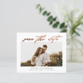 Papier Faire connaitre Rose Gold Script Photo (Debout devant)