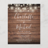 Papier Faire-Ensemble Invitation de Mariage Rustique à Pr (Devant)