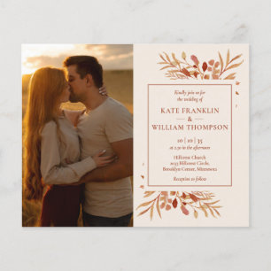 Papier Faire-Invitation de mariage photo automne Budget t