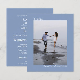 Papier Faire invitation de mariage photo BUDGET simple bl