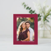 Papier Faire invitation de mariage photo BUDGET simple ro (Debout devant)