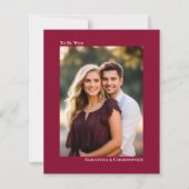 Papier Faire invitation de mariage photo BUDGET simple ro (Devant)