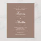 Papier Faire invitation de mariage romantique marron élég (Devant)